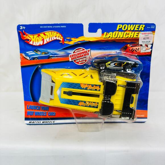 2001 Hot Wheels Yellow Power Launcher w/ Black Convertible Camaro - Picture 7 of 7